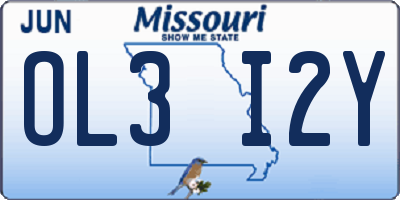 MO license plate OL3I2Y