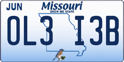 MO license plate OL3I3B