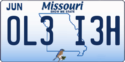MO license plate OL3I3H