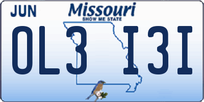 MO license plate OL3I3I