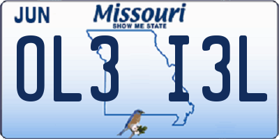 MO license plate OL3I3L