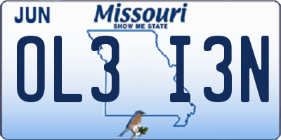 MO license plate OL3I3N