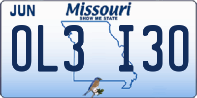 MO license plate OL3I3O
