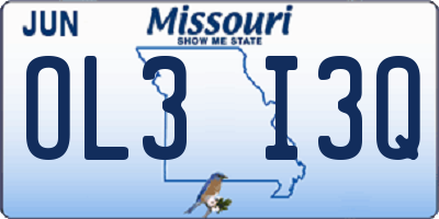 MO license plate OL3I3Q