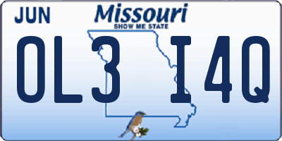 MO license plate OL3I4Q
