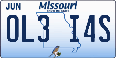 MO license plate OL3I4S