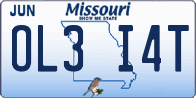 MO license plate OL3I4T