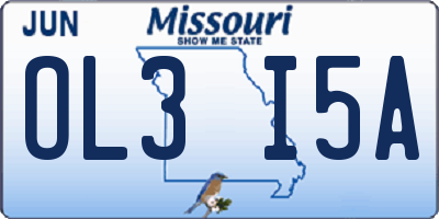 MO license plate OL3I5A