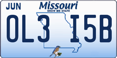MO license plate OL3I5B
