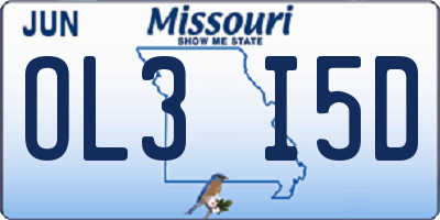 MO license plate OL3I5D