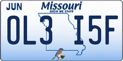 MO license plate OL3I5F