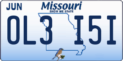 MO license plate OL3I5I