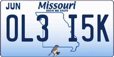 MO license plate OL3I5K
