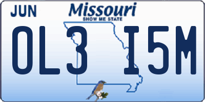 MO license plate OL3I5M