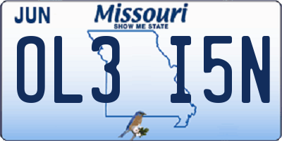 MO license plate OL3I5N