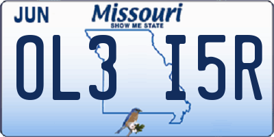 MO license plate OL3I5R