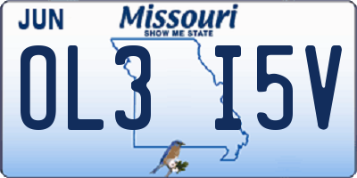 MO license plate OL3I5V