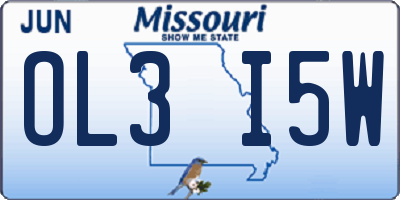 MO license plate OL3I5W