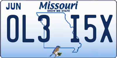 MO license plate OL3I5X