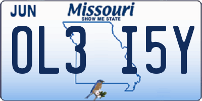 MO license plate OL3I5Y