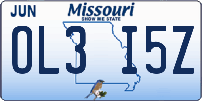 MO license plate OL3I5Z