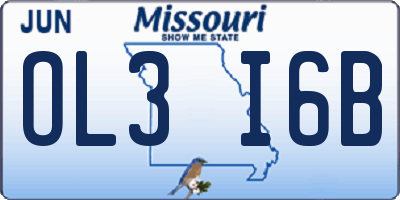 MO license plate OL3I6B