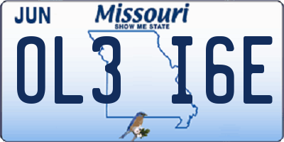 MO license plate OL3I6E