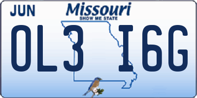 MO license plate OL3I6G