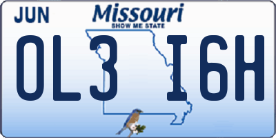 MO license plate OL3I6H
