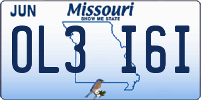 MO license plate OL3I6I