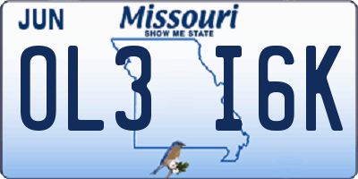 MO license plate OL3I6K