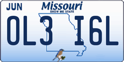 MO license plate OL3I6L