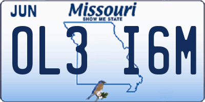 MO license plate OL3I6M