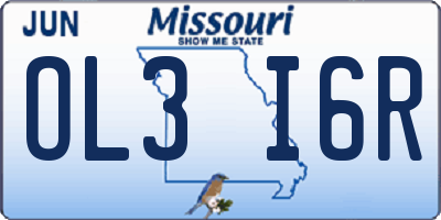 MO license plate OL3I6R