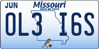 MO license plate OL3I6S