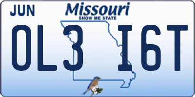 MO license plate OL3I6T