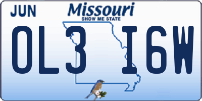MO license plate OL3I6W