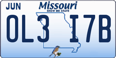 MO license plate OL3I7B