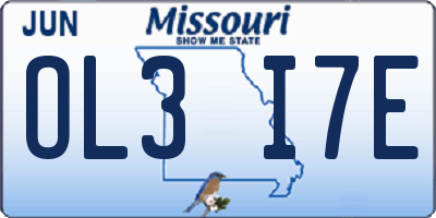 MO license plate OL3I7E
