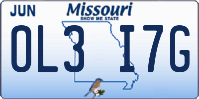 MO license plate OL3I7G