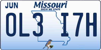 MO license plate OL3I7H