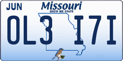MO license plate OL3I7I