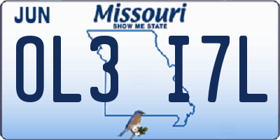 MO license plate OL3I7L