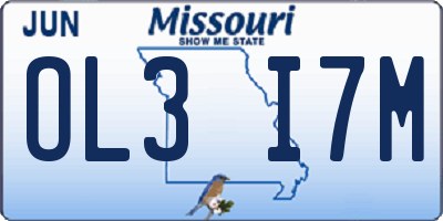 MO license plate OL3I7M