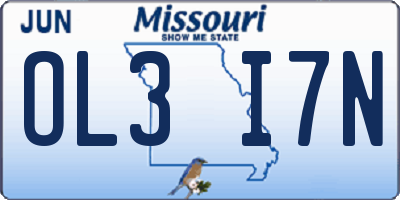 MO license plate OL3I7N