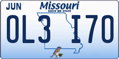 MO license plate OL3I7O