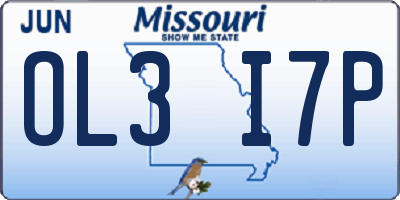 MO license plate OL3I7P
