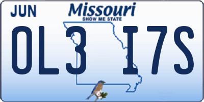 MO license plate OL3I7S