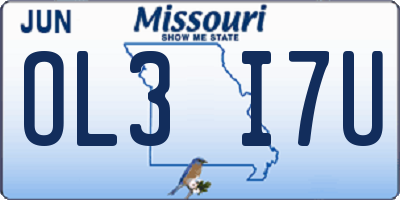 MO license plate OL3I7U