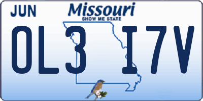 MO license plate OL3I7V
